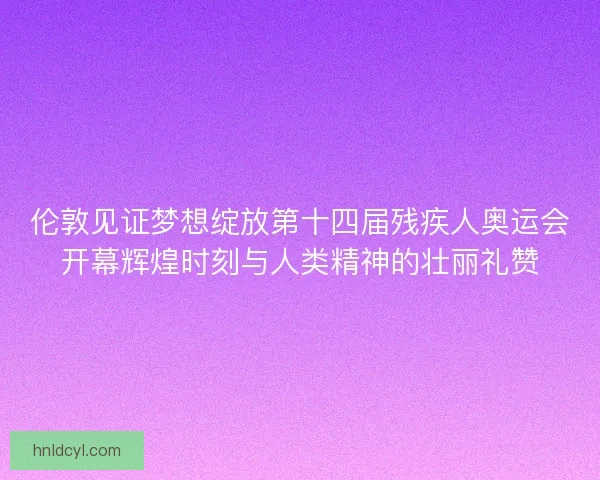 伦敦见证梦想绽放第十四届残疾人奥运会开幕辉煌时刻与人类精神的壮丽礼赞